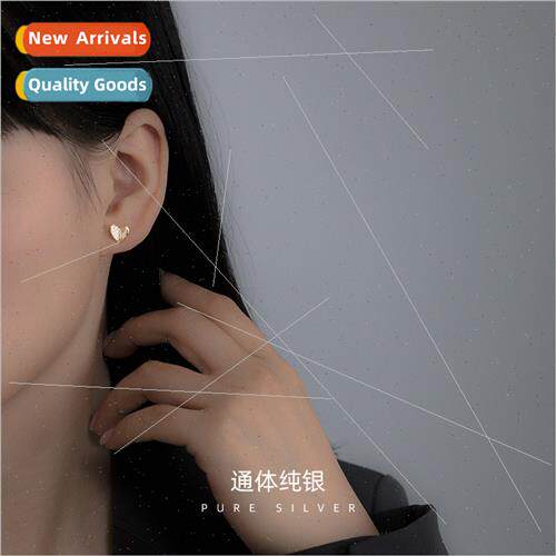 S925 silver LOVE love heart earrings female simple heart-sha