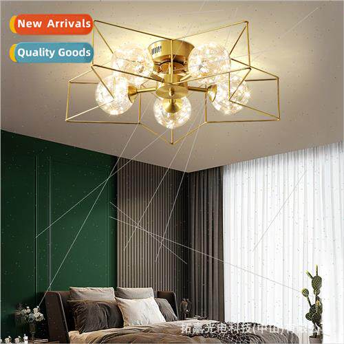 All copper new Scandinavian full star pentagram ceiling lamp