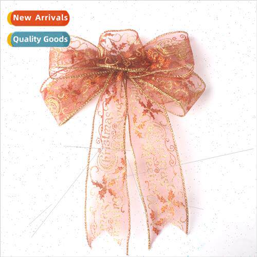 New coffee color mesh Christmas bows Christmas e decorations
