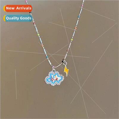 che Cloud ghtning Beaded Necklace Women New Colorful Collarb