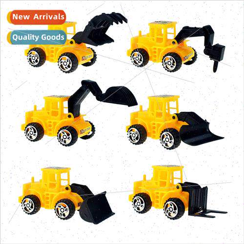 6 plastic yellow skidding construction truck forklift bulldo