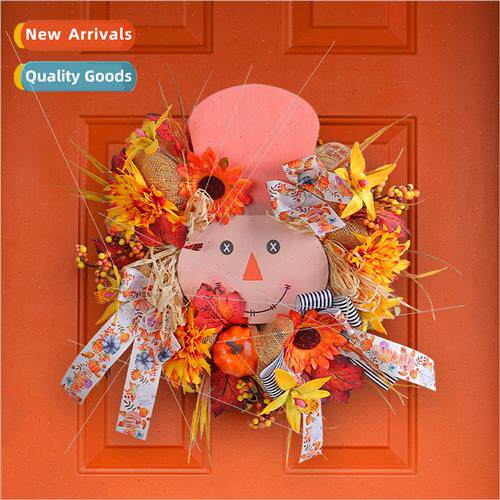 Fall Harvest Festival Wooden gn Wreath 2023 Thanksgiving Pum