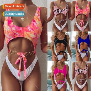 Metal Bowknot Spl Bikini Womens Swimsu Color Ring