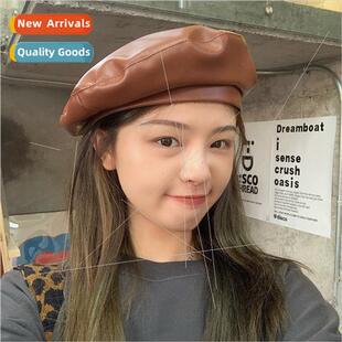 days fas hat retro leather fall spring female new Korea