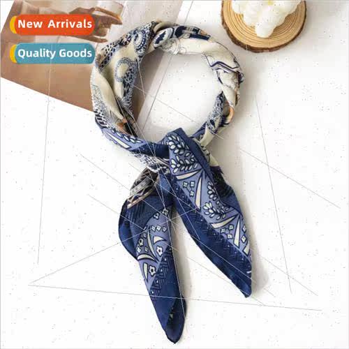 French elegant wind simulation silk scarf spring oil paintin