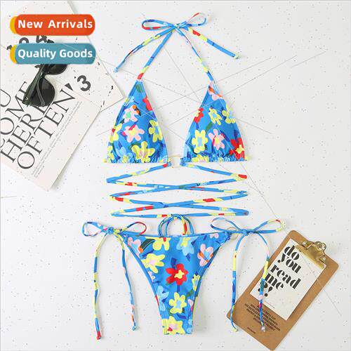 2022 Triangle Spl Womens Sexy Strappy Bikini Digal Printed M