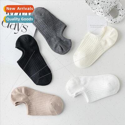 Socks womens double needle spring and summer invisible short