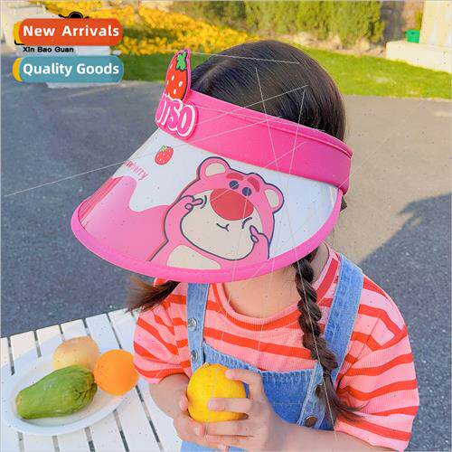 1065 new children hollow top hat cartoon bear sunscreen sun