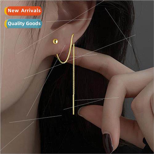 Creative niche cold texture orb long tassel chain earwire ea