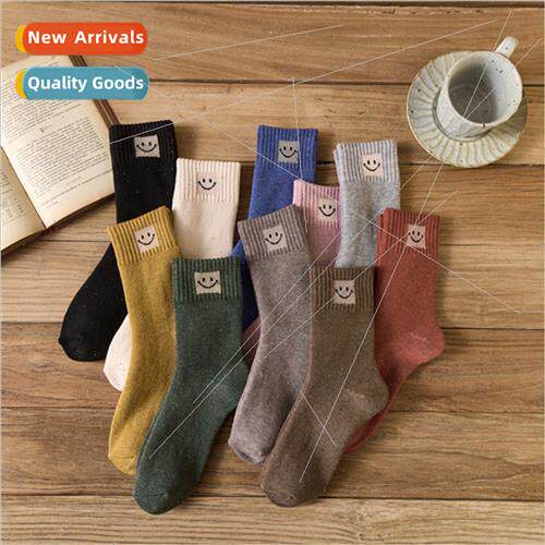 Winter warm thickened new womens socks Japanese cartoon smil