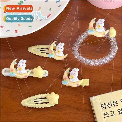 Cute moon rabb rabb hair clips sweet girl heart stars studen