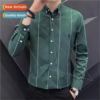 Pinstripe shirt men long-sleeved 2023 Spring Autumn new tide