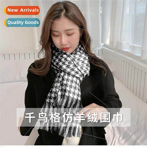 Korea  autumn winter birds checkered plaid imation cashmere