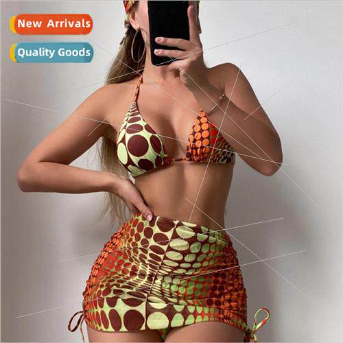 2023 New Europe Retro Printed Spl Three Piece Swimsu Feminin