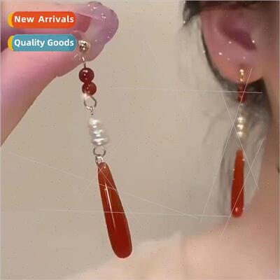 New imation pearl drop pendant earrings niche retro earrings