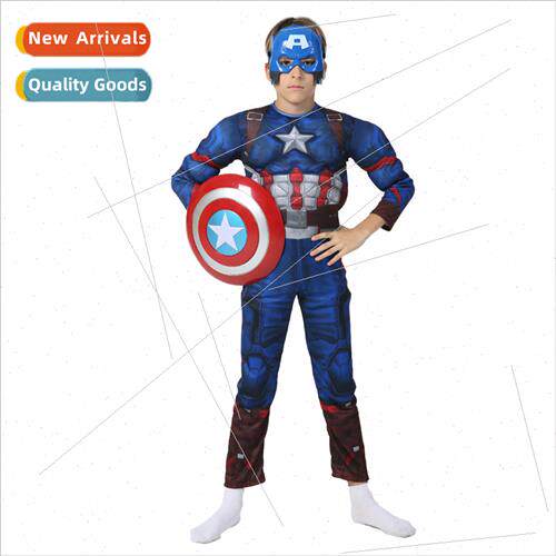 Kids Superhero Captain America Muscle Dress Up Movie Charact
