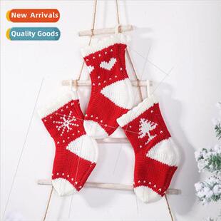 Christmas wool decorations socks knted New
