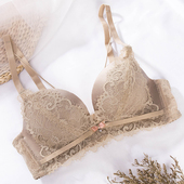 性感内衣女小胸显大聚拢不空杯绑带加厚蕾丝文胸超厚8CM无痕套装
