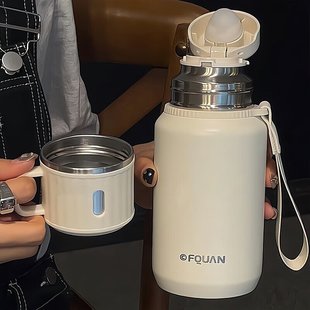 保温杯女生2025新款 高颜值不锈钢学生大容量泡茶办公室水杯子带盖