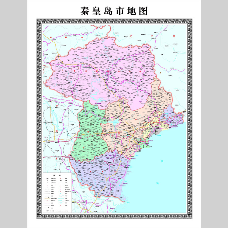 秦皇岛市地图电子版设计素材文件