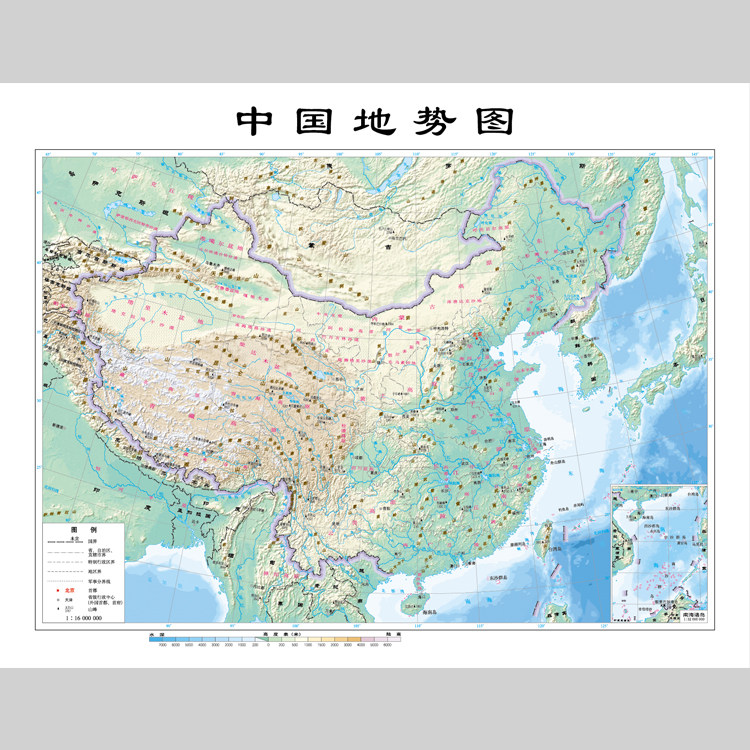 中国地势地形图地图电子版设计素材文件