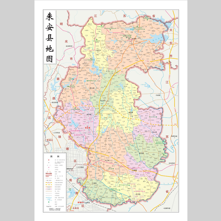 来安县地图电子版设计素材文件