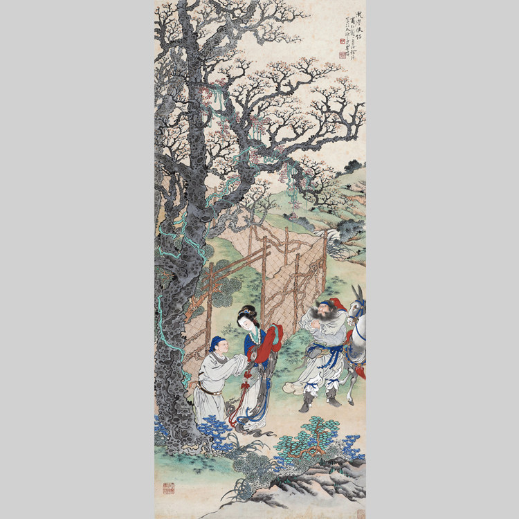 风尘侠侣风尘三侠古风侠侣隋唐英雄虬髯客李靖红拂女装饰画电子版