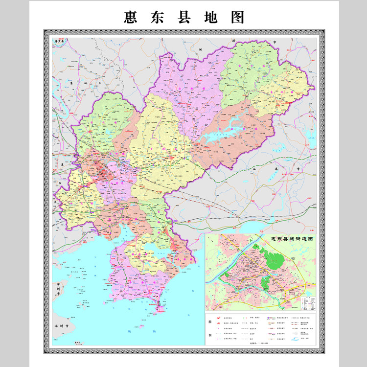 惠东县地图电子版设计素材文件