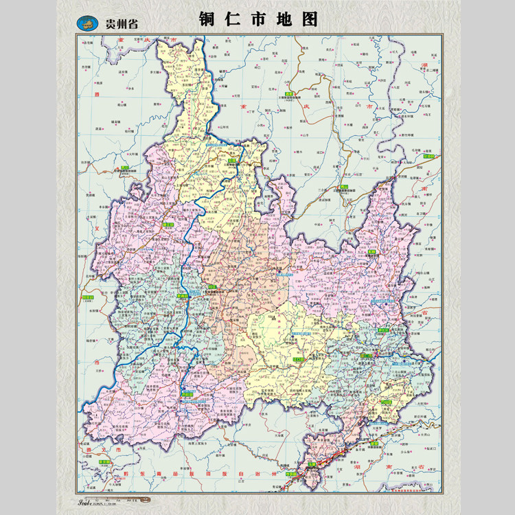 铜仁市地图电子版设计素材文件
