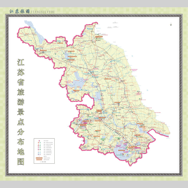 江苏省旅游景点分布地图电子版设计素材文件