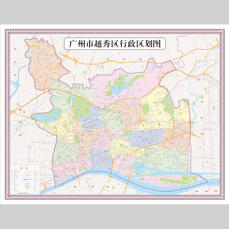 广州市越秀区地图电子版设计素材文件