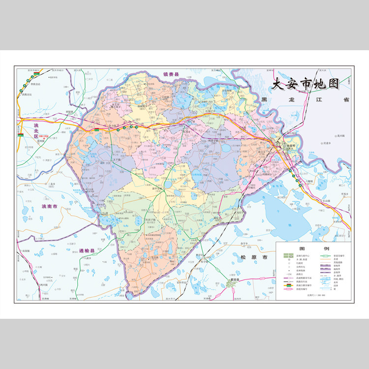 大安市地图电子版设计素材文件