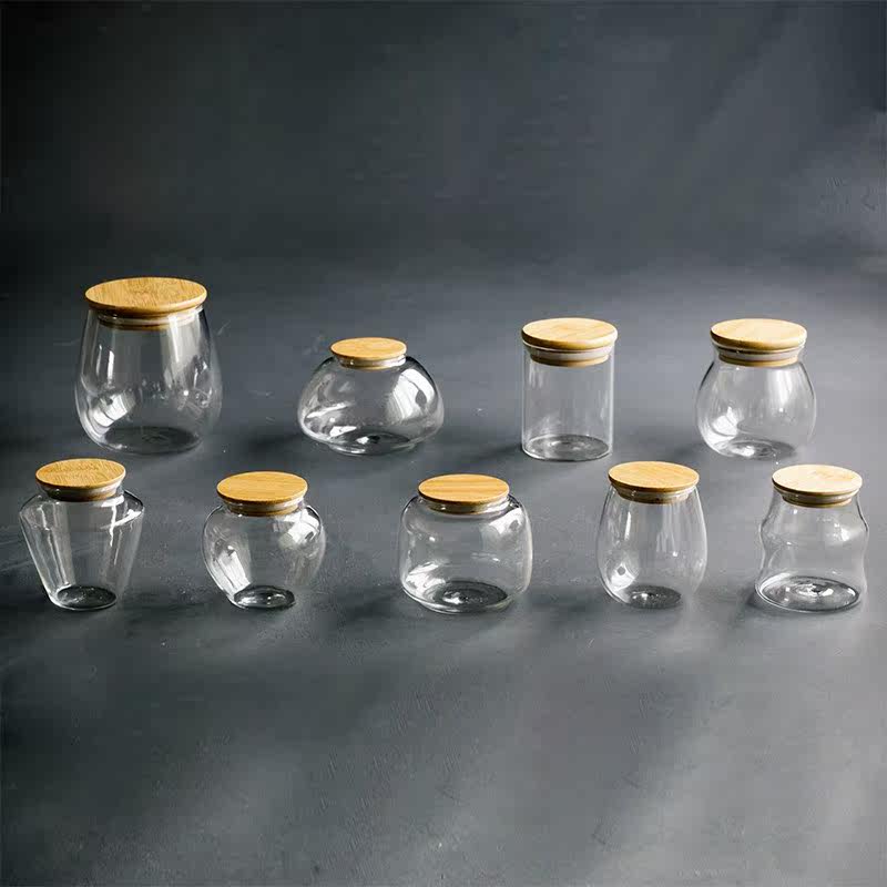 茶叶罐包装圆口带木盖耐热人工吹制瓶子茶罐灌装玻璃管家用中|ruв категории посуда, чайный сервиз, чайница - от Buy2taobao.com для оказания профессиональной услуги покупки агента Taobao