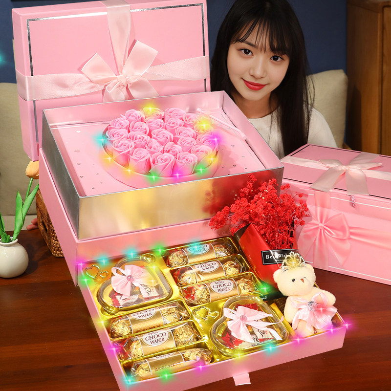 德芙巧克力礼盒装白色情人节送女友老婆闺蜜情侣生日礼物创意礼品