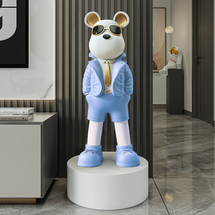 暴力熊摆件客厅大型落地家居装饰品流体熊电视柜创意乔迁新居礼品