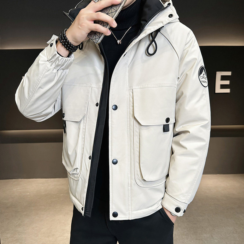 男连帽工装风帅气冬季90鹅绒服