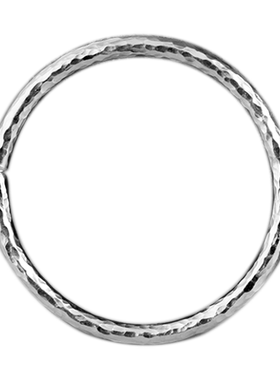 足银锤纹圆条开口礼物手环