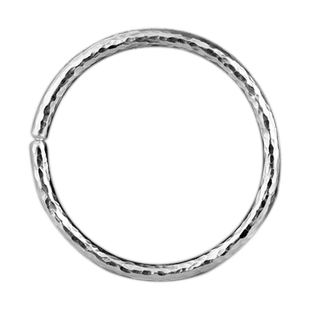 999足银开口男女镯子手工锤纹手镯 简单圆条开口手环素面男女礼物