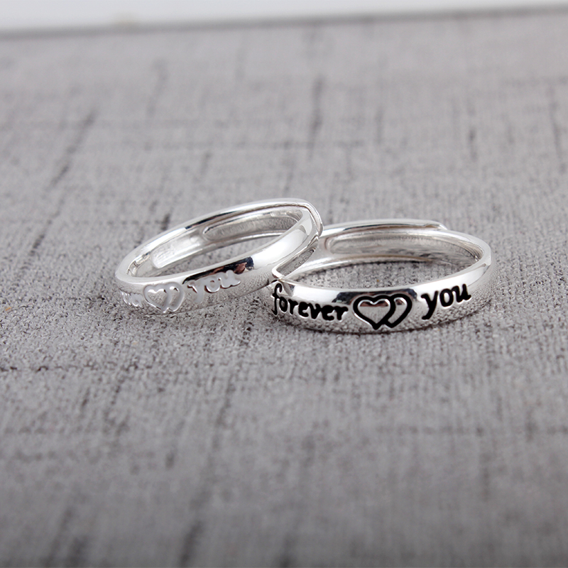 日韩风叹息桥之吻刻字情侣戒指
