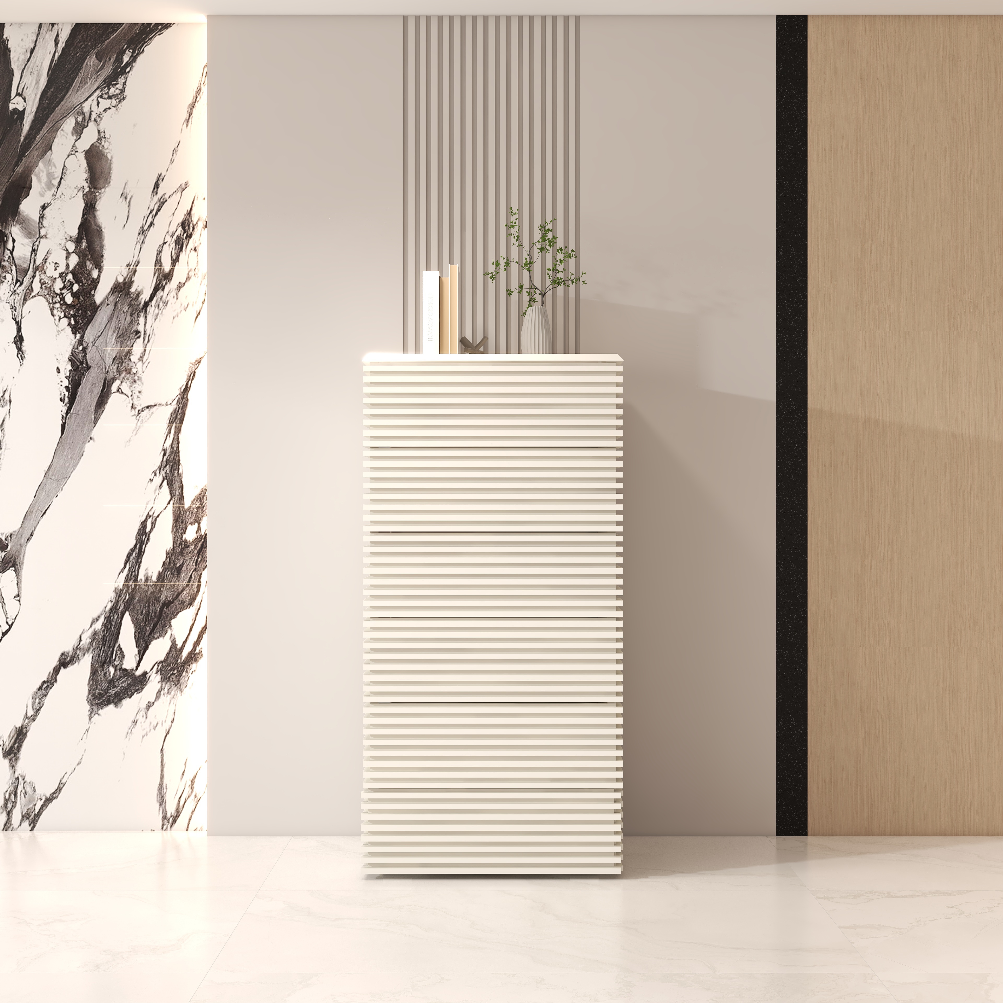 楷模拿铁现代时尚六斗柜