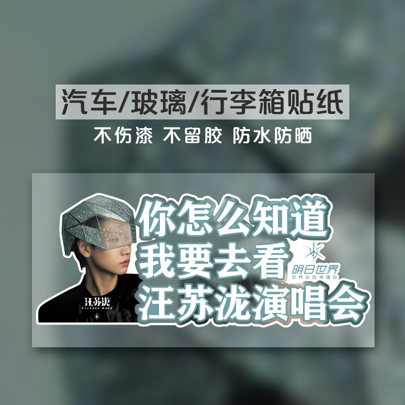 【不留胶】汪苏泷演唱会车贴纸