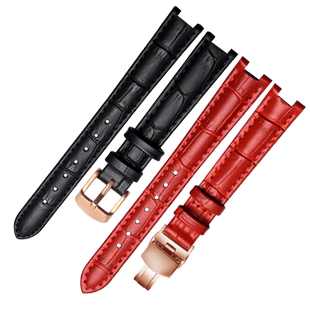 适用天王表凹口表带LS5871\5870 尚·Shine系列替换真皮表链配件