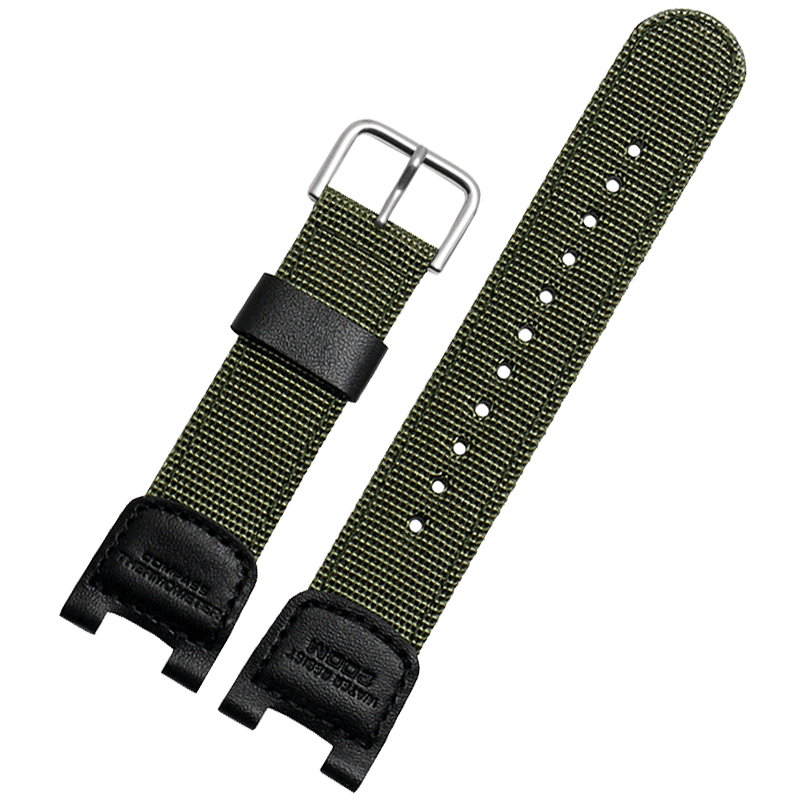 代用卡西欧新款3157SGW-100-1V 3166SGW-200运动登山尼龙表带军绿
