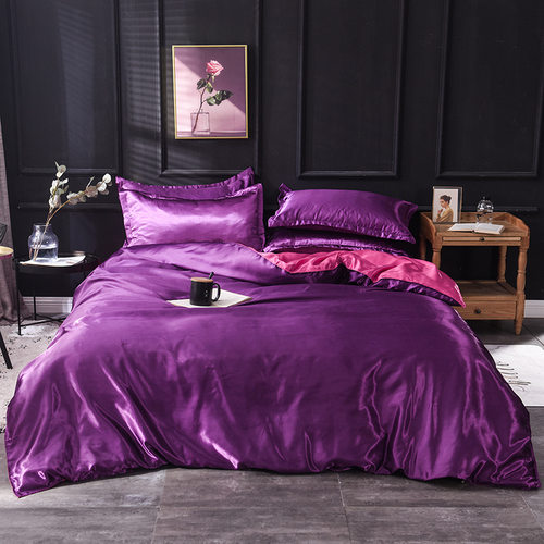Silk Luxury Bedding Set QueenBed BedSheet Cover Bedclothes