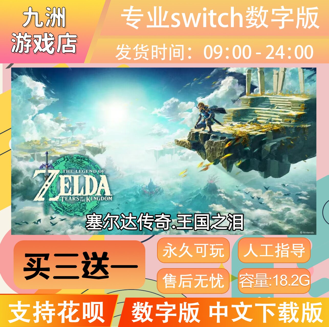 NS任天堂switch游戏 塞尔达传说 王国之泪 塞尔达2 数字版 下载版