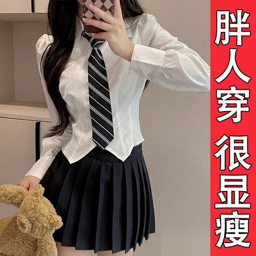 不规则设计甜美泡泡袖衬衫女夏季