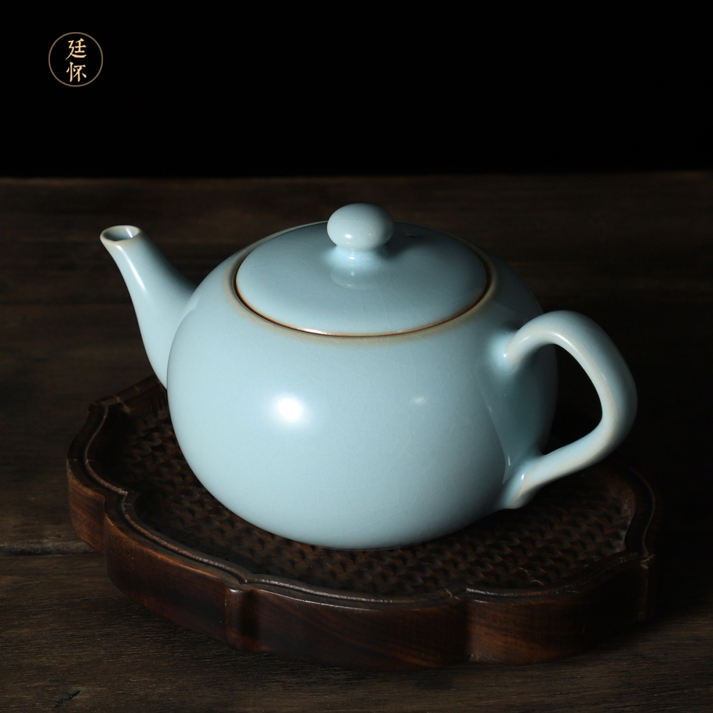廷怀窑天青汝窑茶壶单壶大容量高端陶瓷开片冰裂纹汝州汝瓷李廷怀