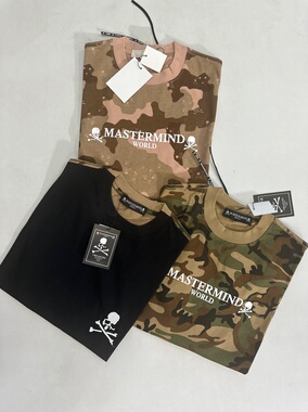 自主美式复古vintage水洗做旧骷髅头迷彩印花短袖圆领宽松T恤男女