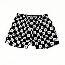 【YQTSTUDIO】美式复古vintage千眼棋盘格印花纯棉平角短裤男女潮