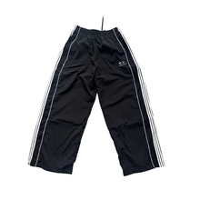 【YQTSTUDIO】美式竖条杆黑白条纹宽松阔腿裤男女运动长裤潮